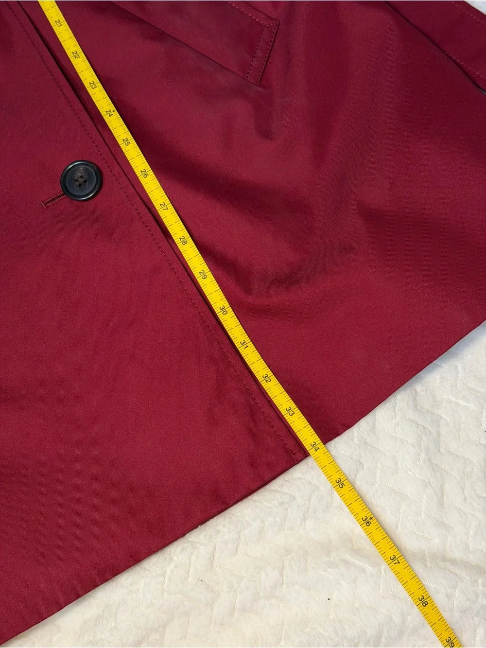 Coach Women's Deep Red Ruby Double-Breasted Trench Coat